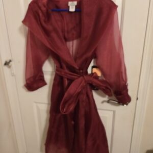 Annie Sheer Wine Red Jacket
